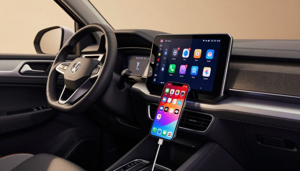 Apple CarPlay projection smartphone écran de bord