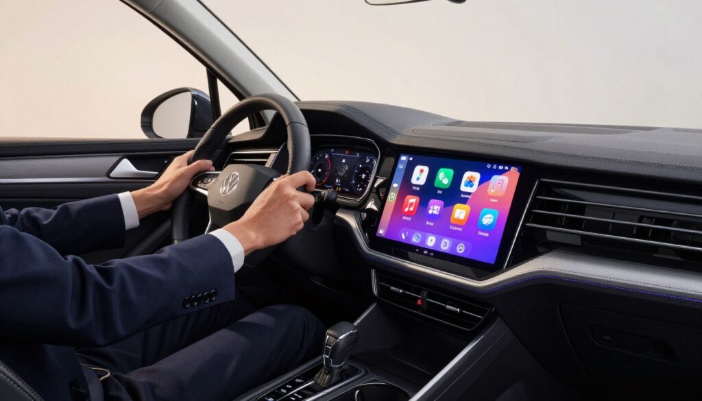 Interface CarPlay sur écran Volkswagen Touareg