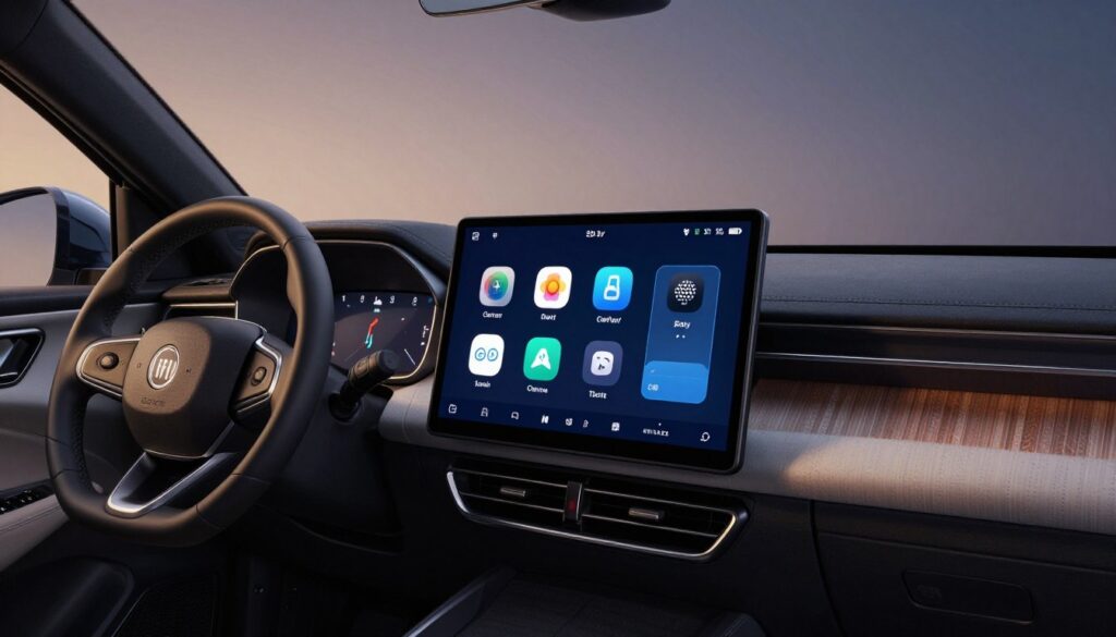 design intérieur connecté Fiat Senna écran central