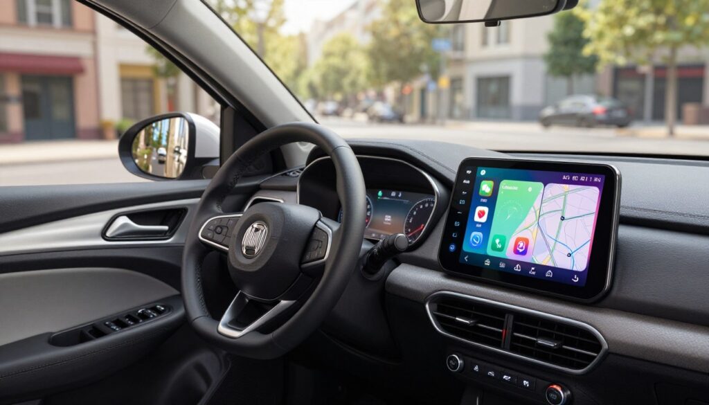 fonctionnalités CarPlay Fiat Stilo navigation audio