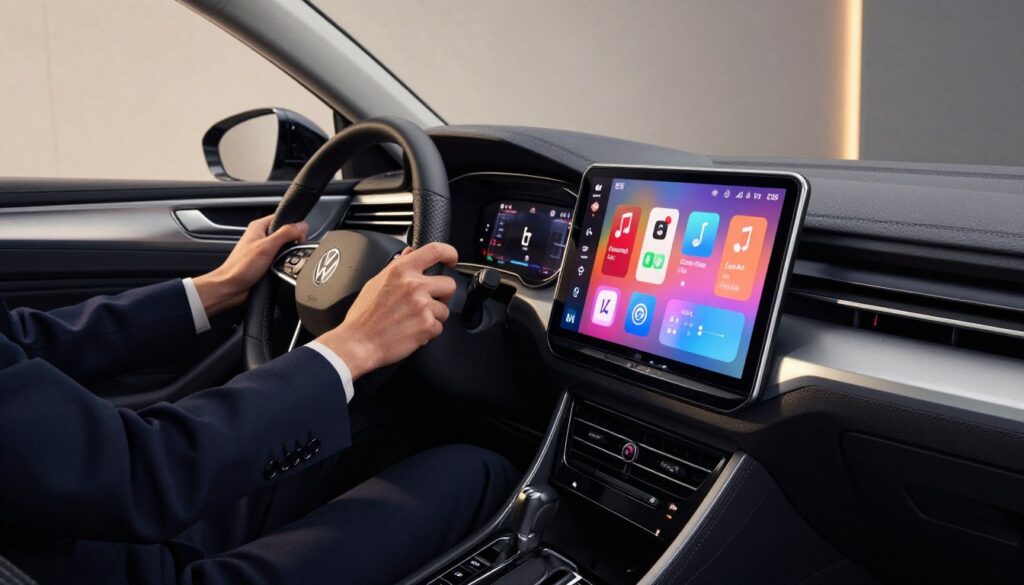 intégration CarPlay Volkswagen CC écran